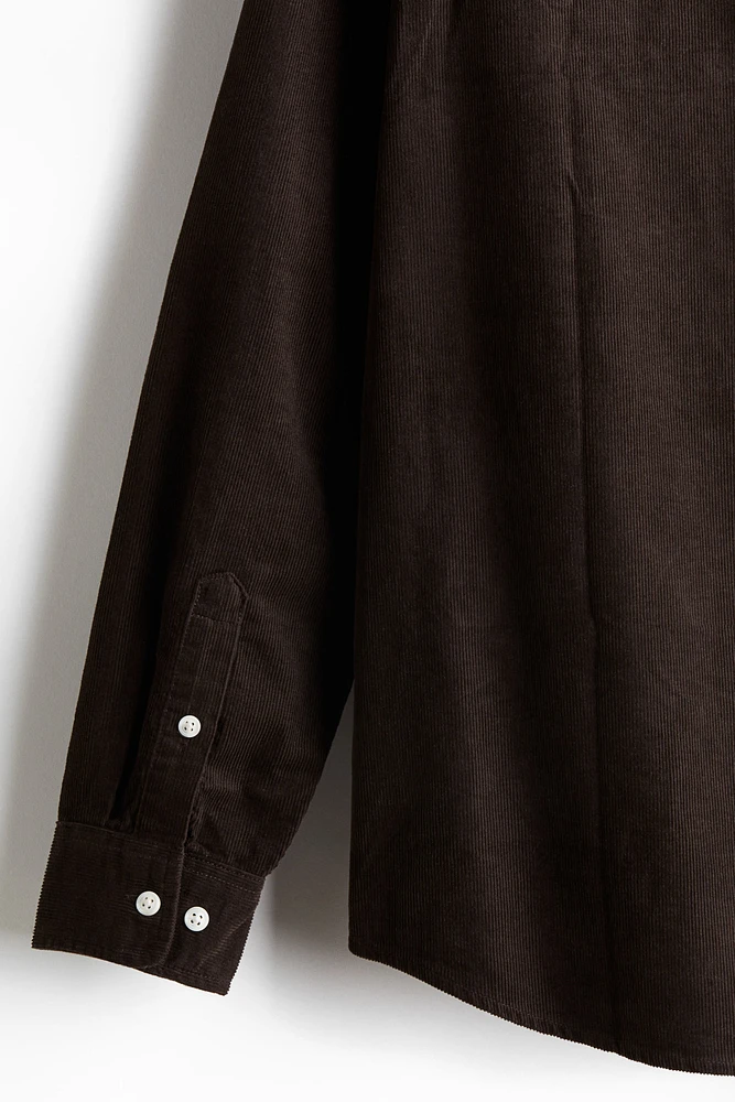Chemise Coupe Classique en velours côtelé