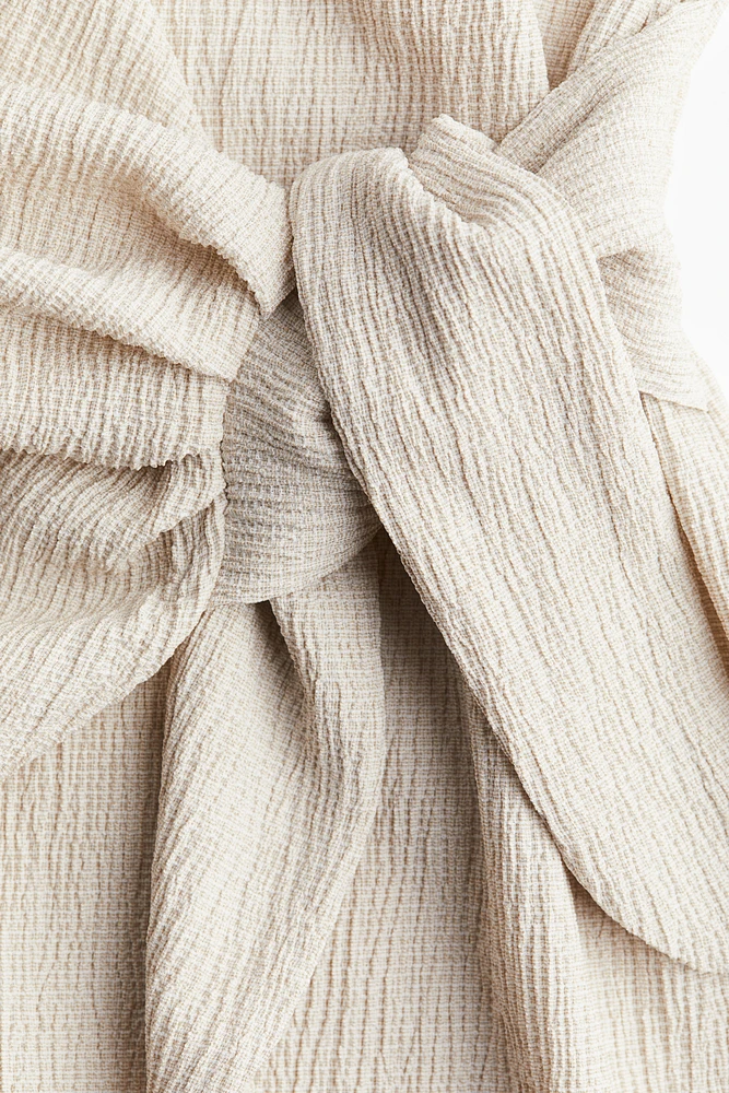 MAMA Crinkled Wrap Dress