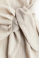 MAMA Crinkled Wrap Dress