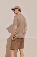Regular Fit Linen-Blend Polo Shirt
