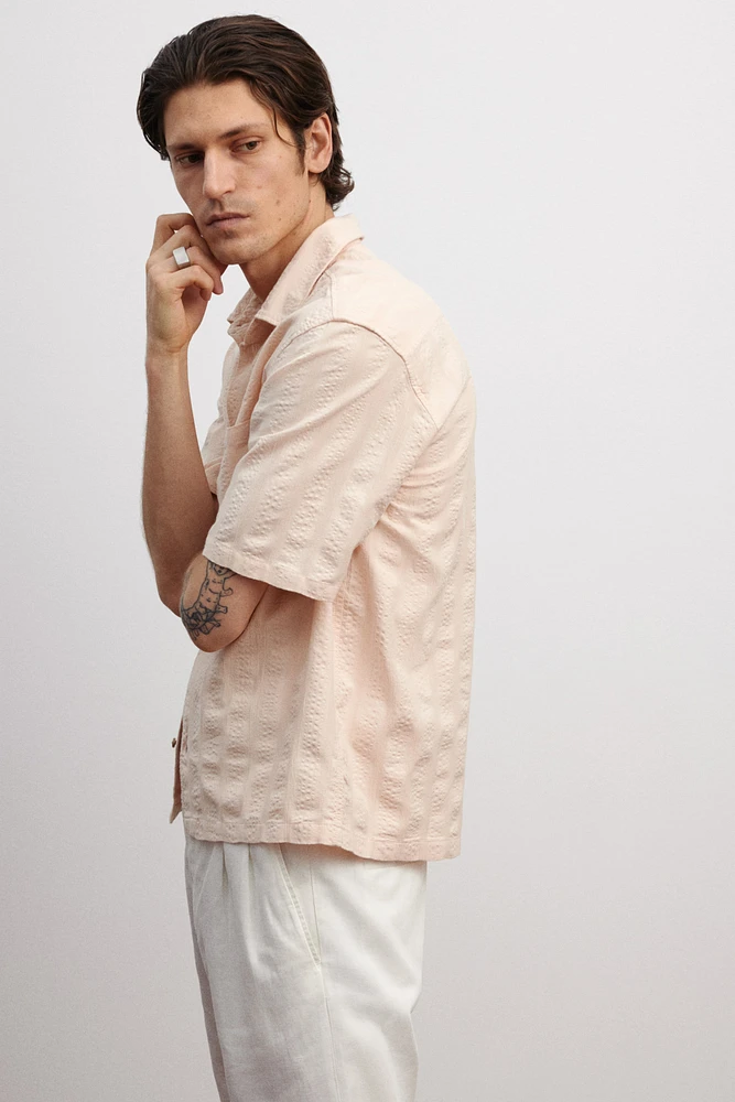 Regular-Fit Textured Short-Sleeved Shirt