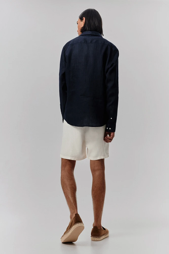 Relaxed-Fit Linen-Blend Shorts