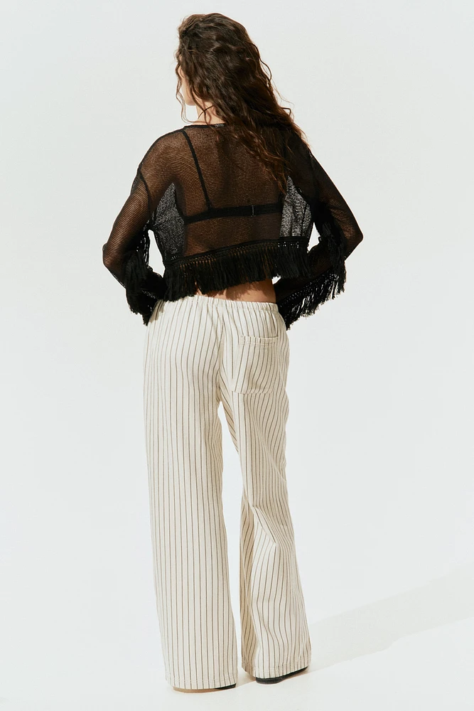 Pantalon en denim avec cordon de serrage
