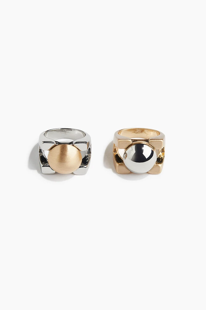 2-pack Two-Toned Rings