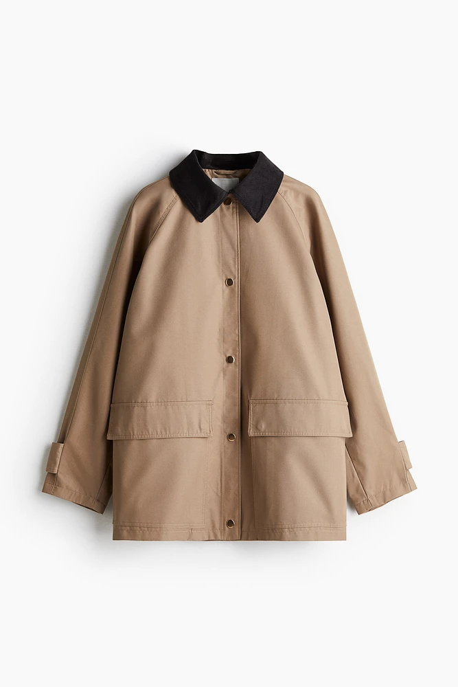 Twill Jacket with Corduroy Collar
