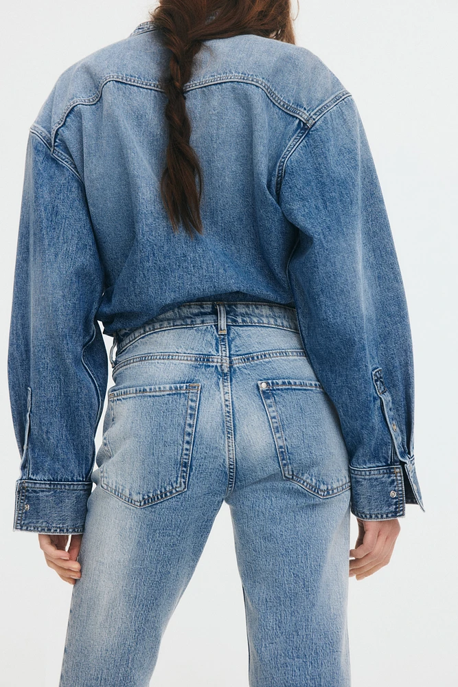 Jean Taille Haute Jambes semi-évasées
