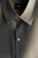 Chemise classique à col cubain en modal mélangé