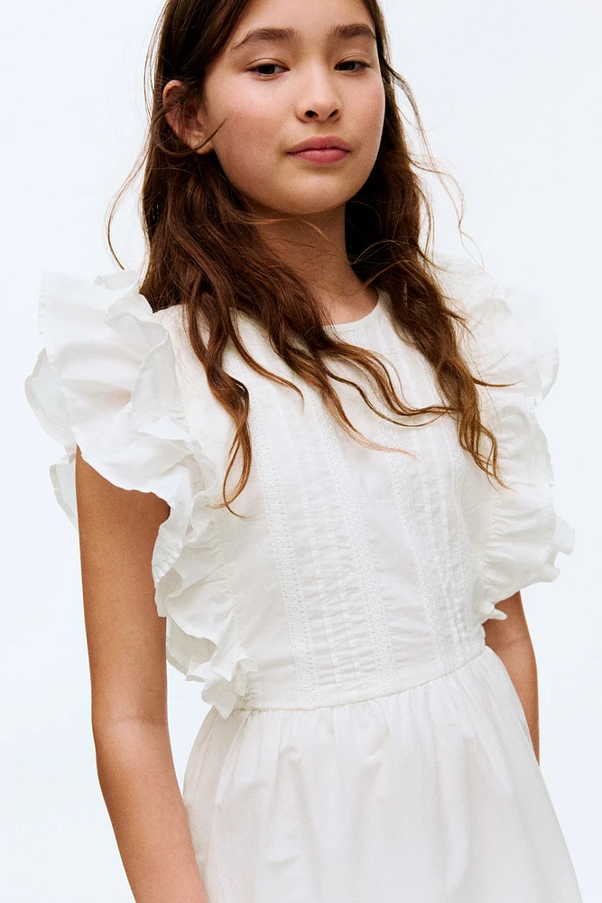 Robe volantée en coton