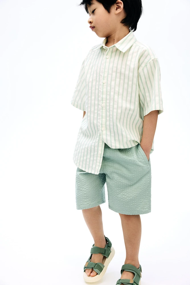 Cotton seersucker shorts