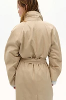 Shoulder-Pad Trench Coat