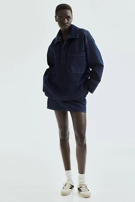 Oversized Pullover Denim Shirt