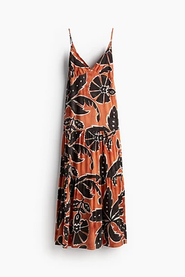 Robe longue à bretelles fines