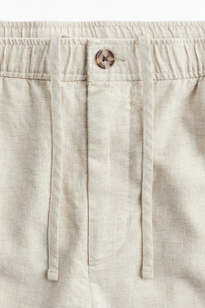 Regular Fit Linen-blend Shorts