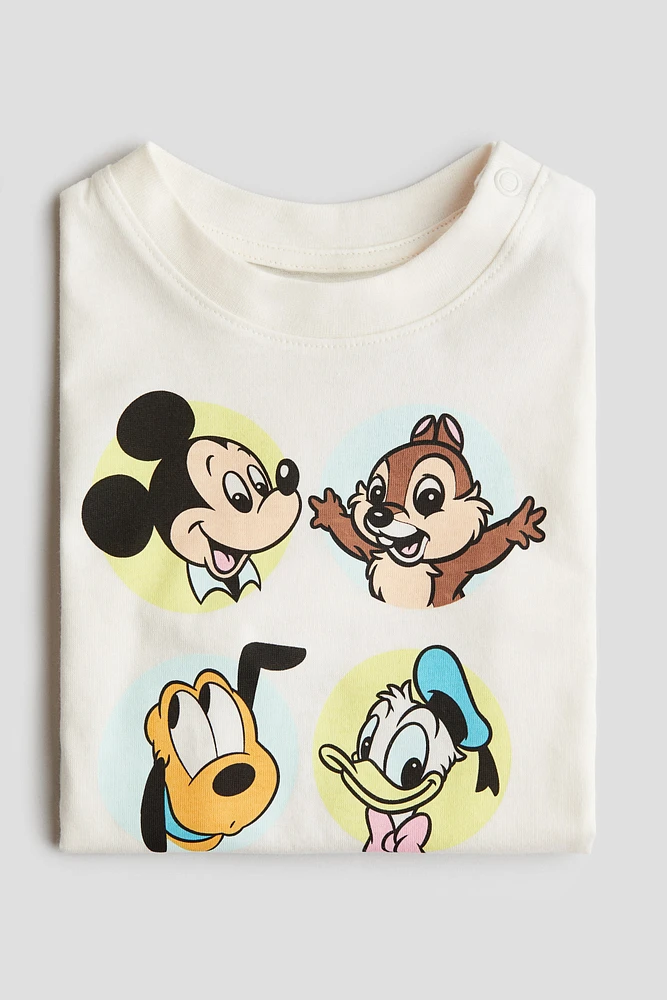 Cotton T-Shirt with Printed Motif