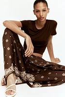 Wide-Leg Drawstring Pants