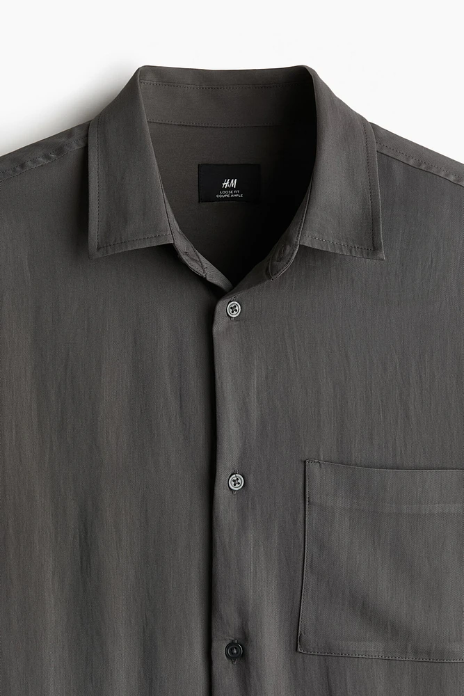 Chemise ample en satin