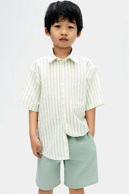 Cotton seersucker shorts