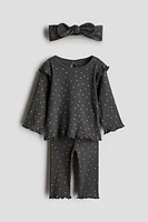 3-piece Ribbed Cotton Set