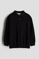 Fine-knit polo shirt