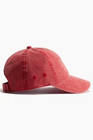 Embroidered-motif Twill Cap