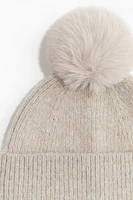 Rib-knit Pompom Hat