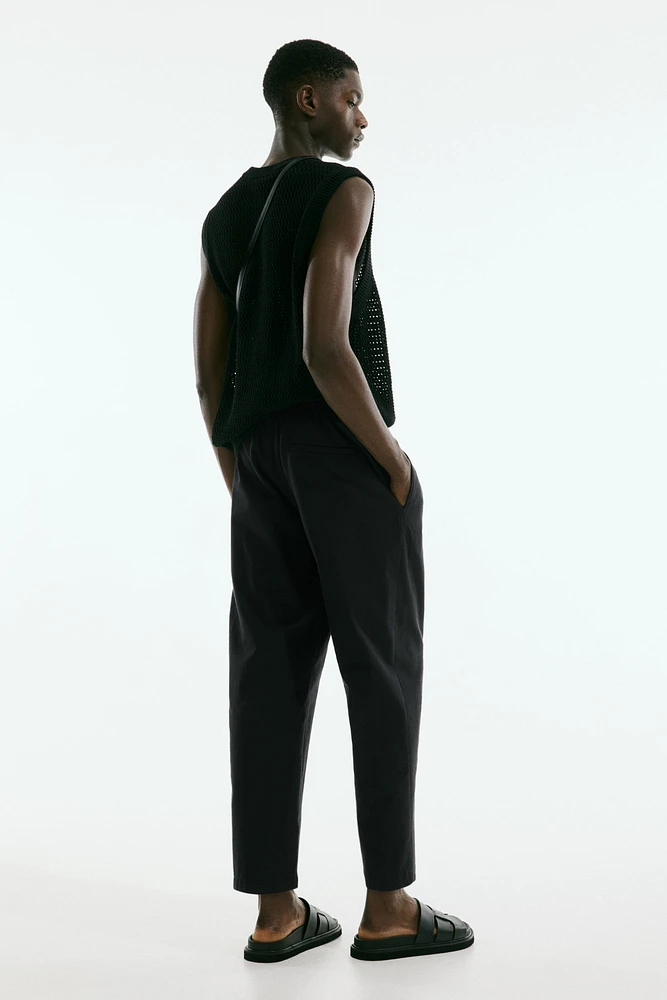 Pantalon décontracté en sergé de coton mélangé