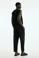 Pantalon décontracté en sergé de coton mélangé