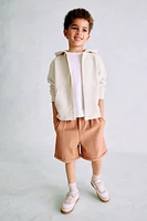 Hooded Cotton Sweatshirt Jacket