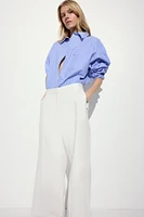 Wide-Leg Linen-Blend Pants