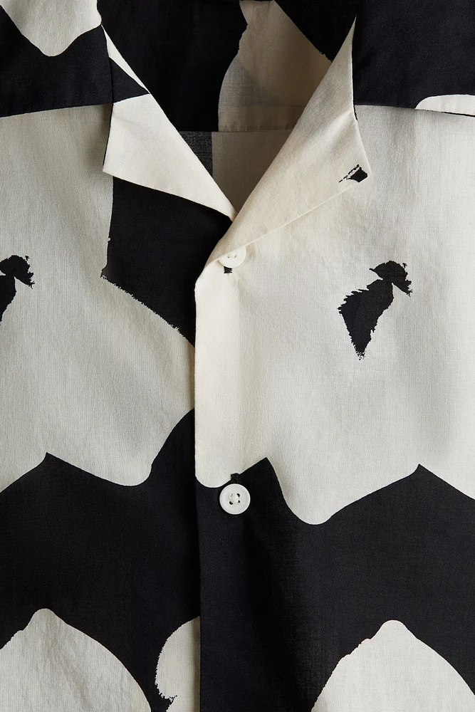 Chemise classique en coton avec col cubain