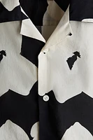 Chemise classique en coton avec col cubain
