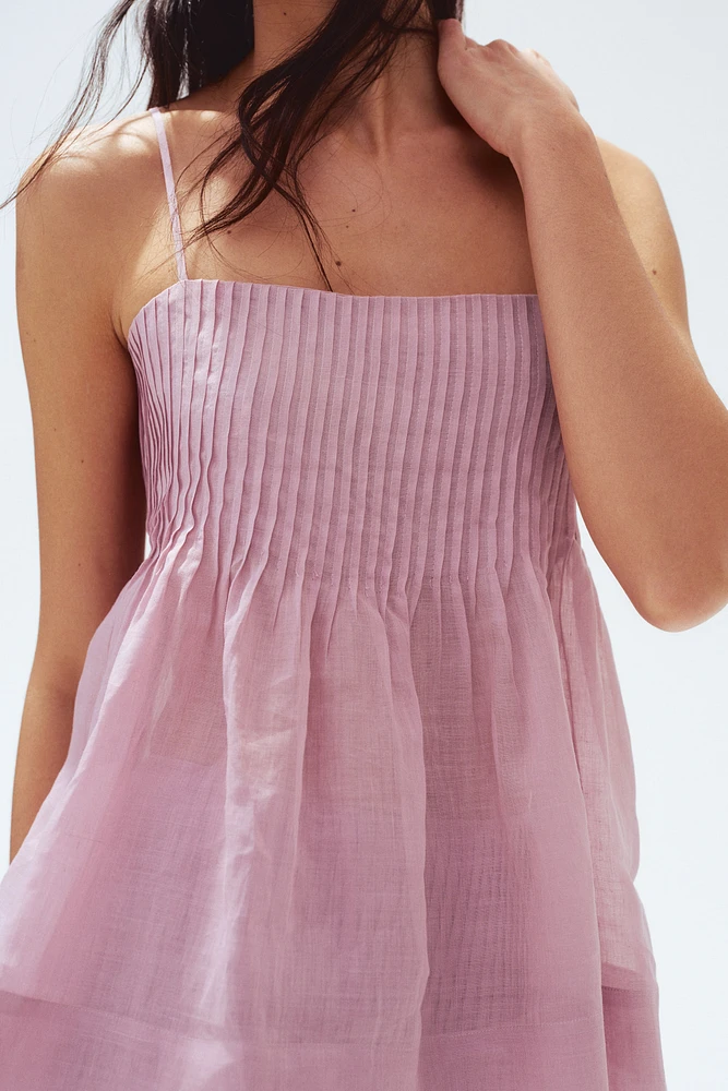 Ramie Strappy Top with Pintucks