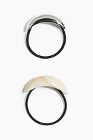 2-Pack Buckle-Detail Hair Elastics
