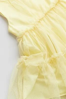 Ruffle-trimmed Tulle Dress