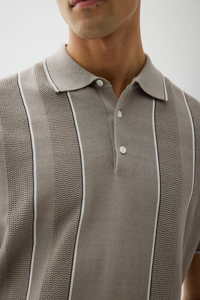 Regular-Fit Pointelle-Knit Polo Shirt