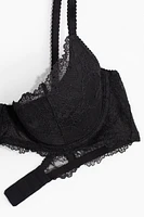 Padded Underwire Demi Lace Bra