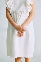 Scalloped-Trim Dress