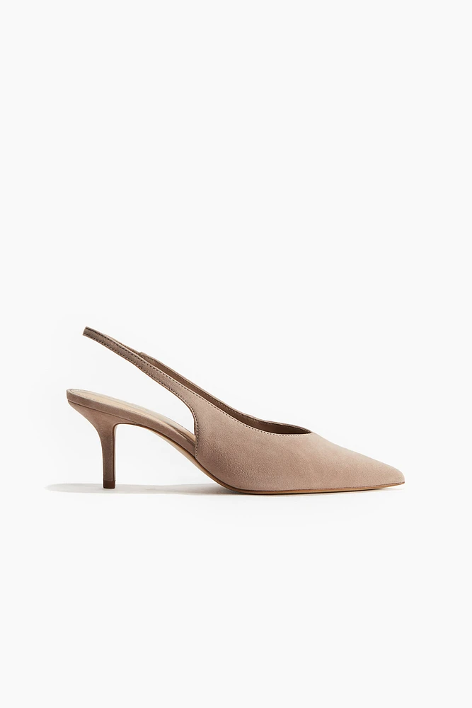 Suede Slingback Pumps