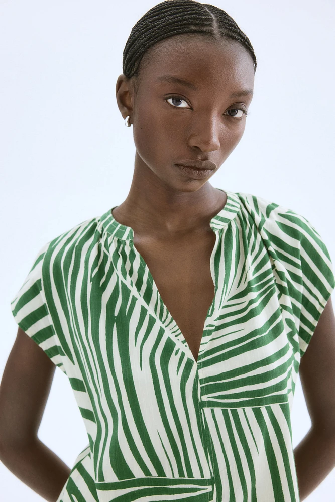 Band-Collar Blouse