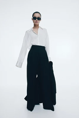 Wide-Leg Linen-Blend Pants