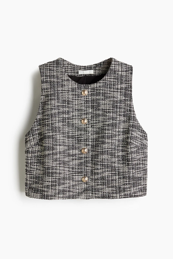 Veste sans manches en jersey bouclette