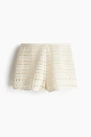 Crochet-Look Mini Shorts