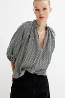 Balloon-sleeved Blouse