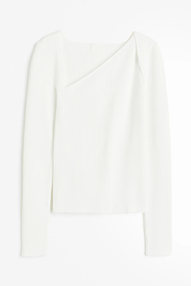 Sweater with Asymmetric Neckline