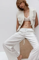 Linen-blend Pull-on Pants