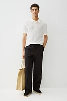 Regular-Fit Hole-Knit Polo Shirt