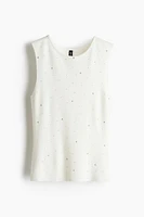 Rhinestone-Embellished Sleeveless Top