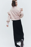 Oversized Ruffle-trimmed Sweatshirt