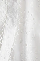Eyelet-Embroidered Dress with Tie Shoulder Straps