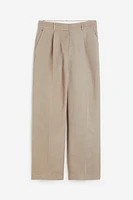 Wide-leg Linen-blend Pants